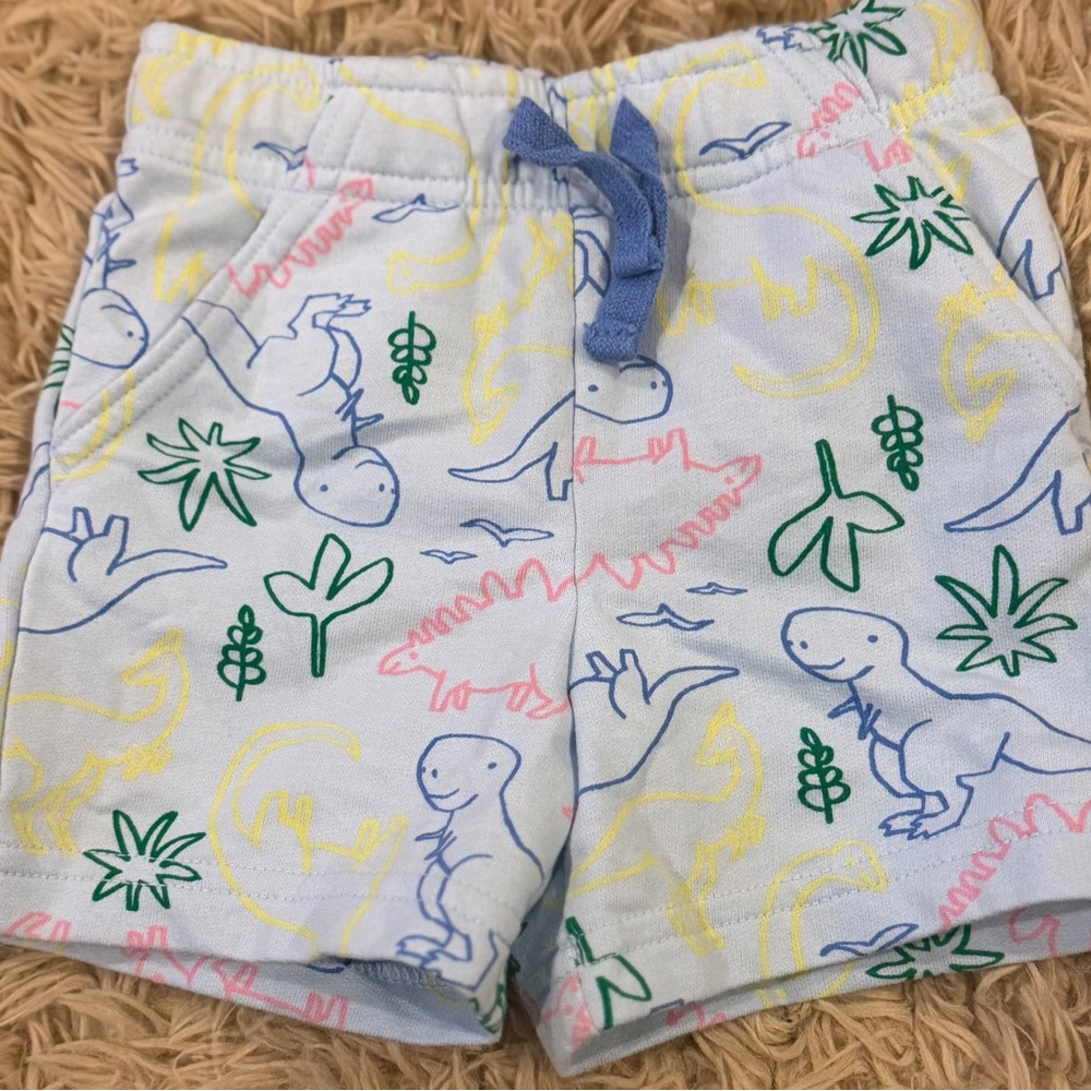 Cat & Jack Light Blue Dino Print Shorts